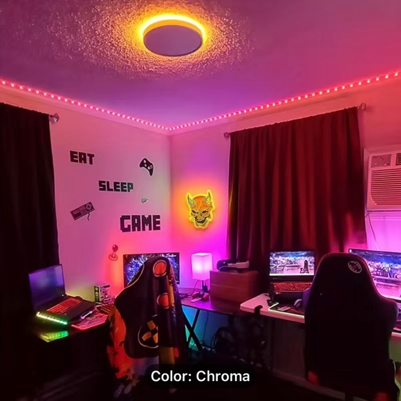 Neon Devil Mask Sign Game Room Goth - Picture 5 of 8